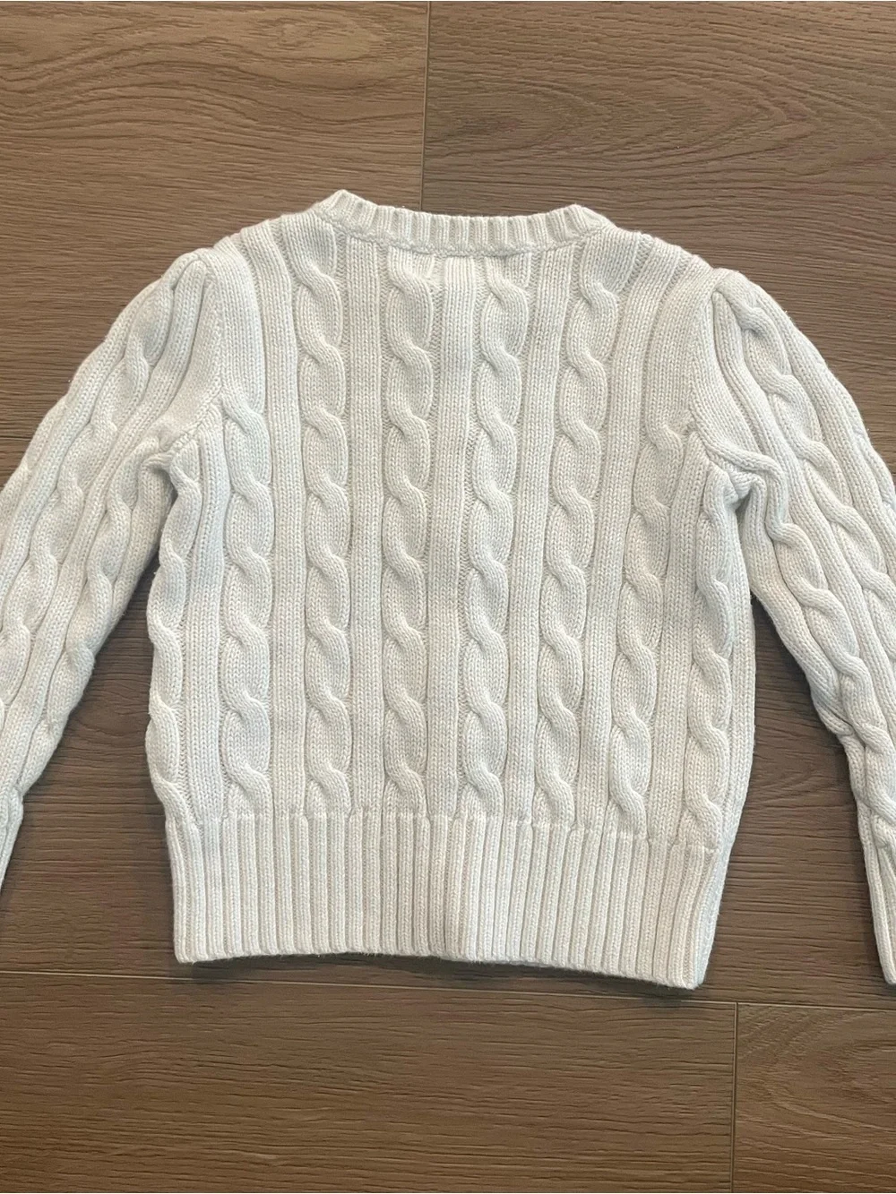 Ralph Lauren Off White Cable Knit Cardigan with Pink Pony Girl’s Size 3T